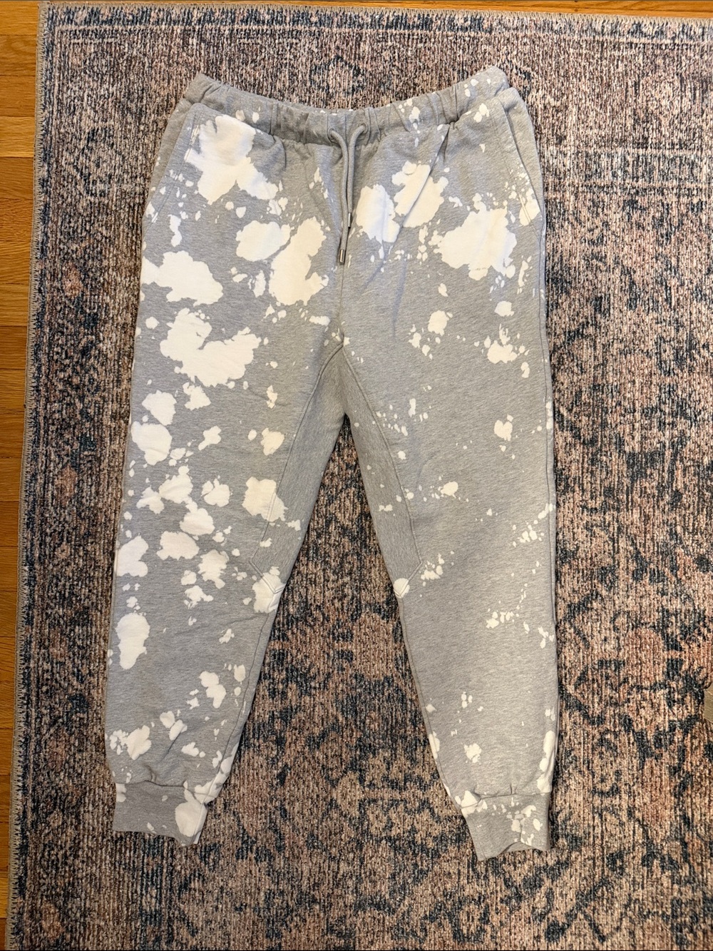 Frame Denim Gray Joggers with White Paint-Splatter
